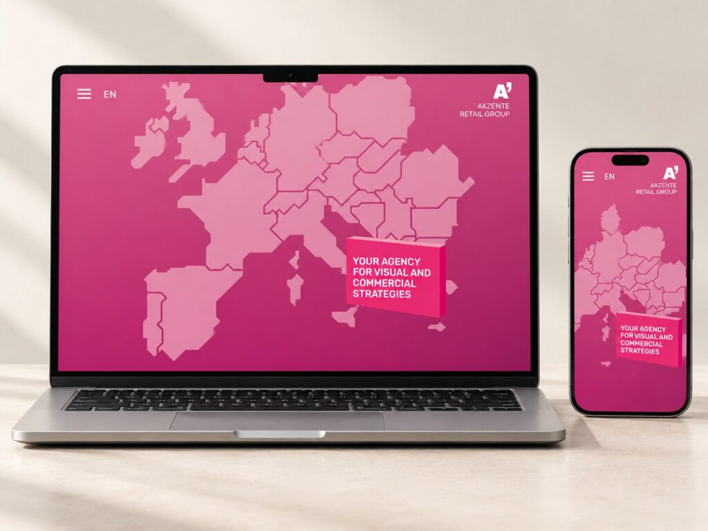 Akzente Retail Group responsive Webseite auf Laptop und Smartphone