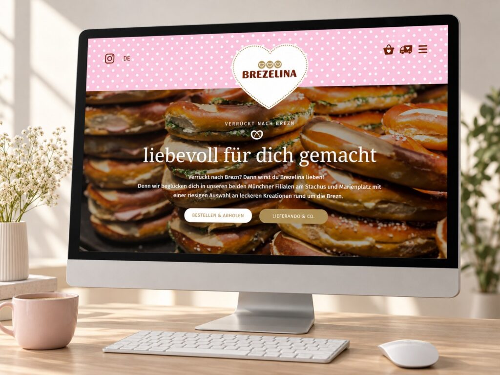 Brezelina Webseite Desktop-Ansicht – WordPress Umsetzung