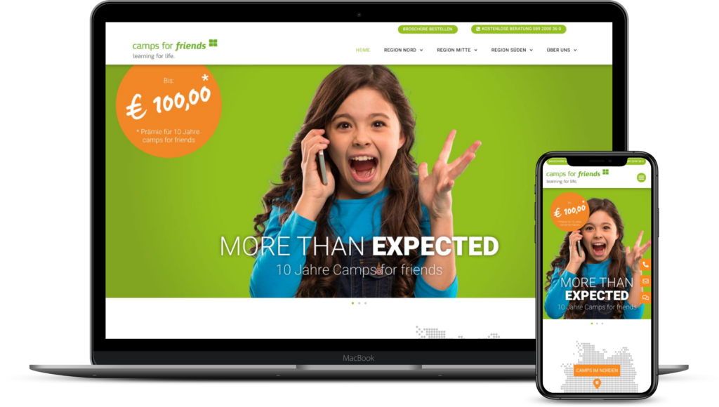 Elementor Webseite camps-for-friends.com