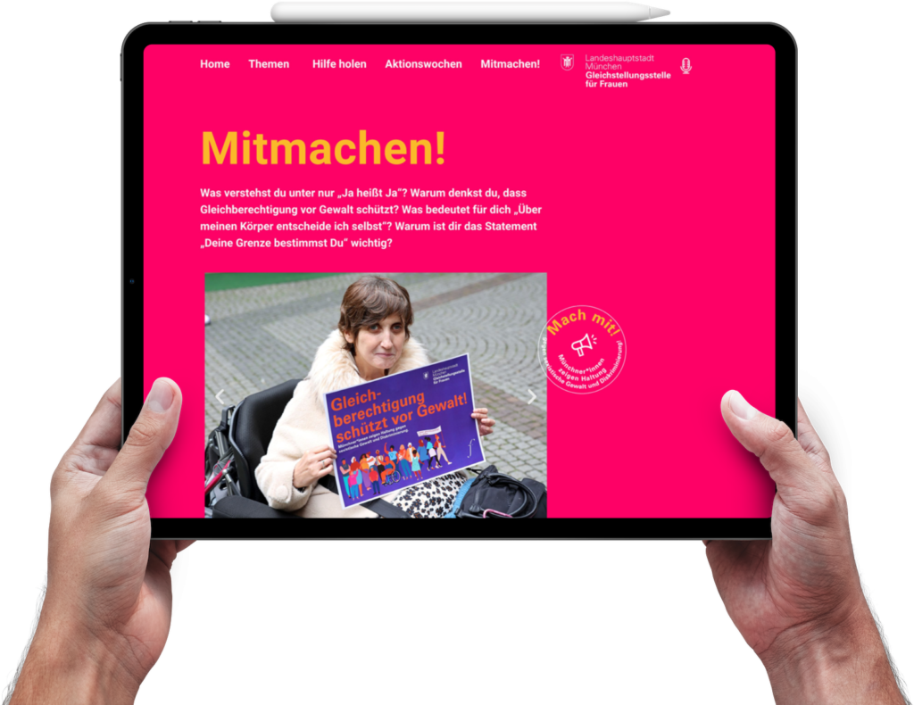 Münchner*innen zeigen Haltung gegen sexistische Gewalt und Diskriminierung.
